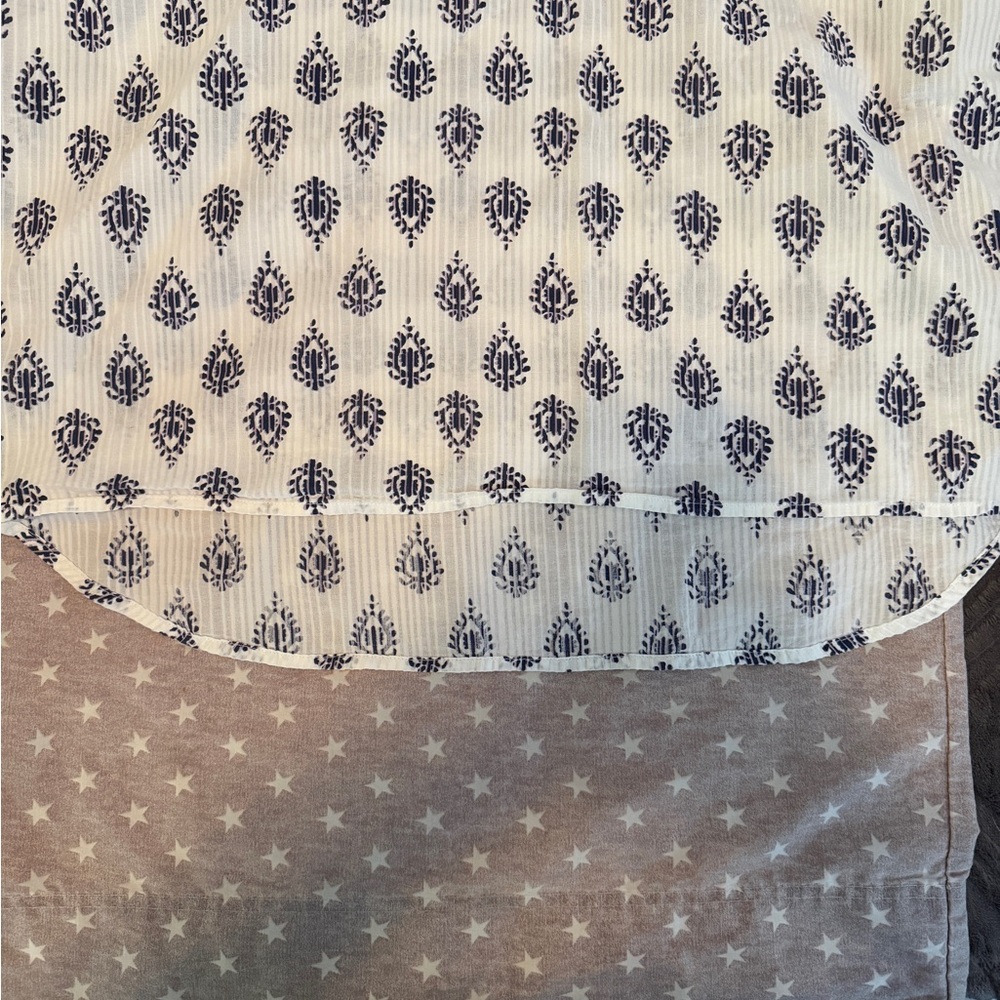 Pure Jill Tunic - Ikat Print tunic - white/blue - size M tall - Picture 10 of 10